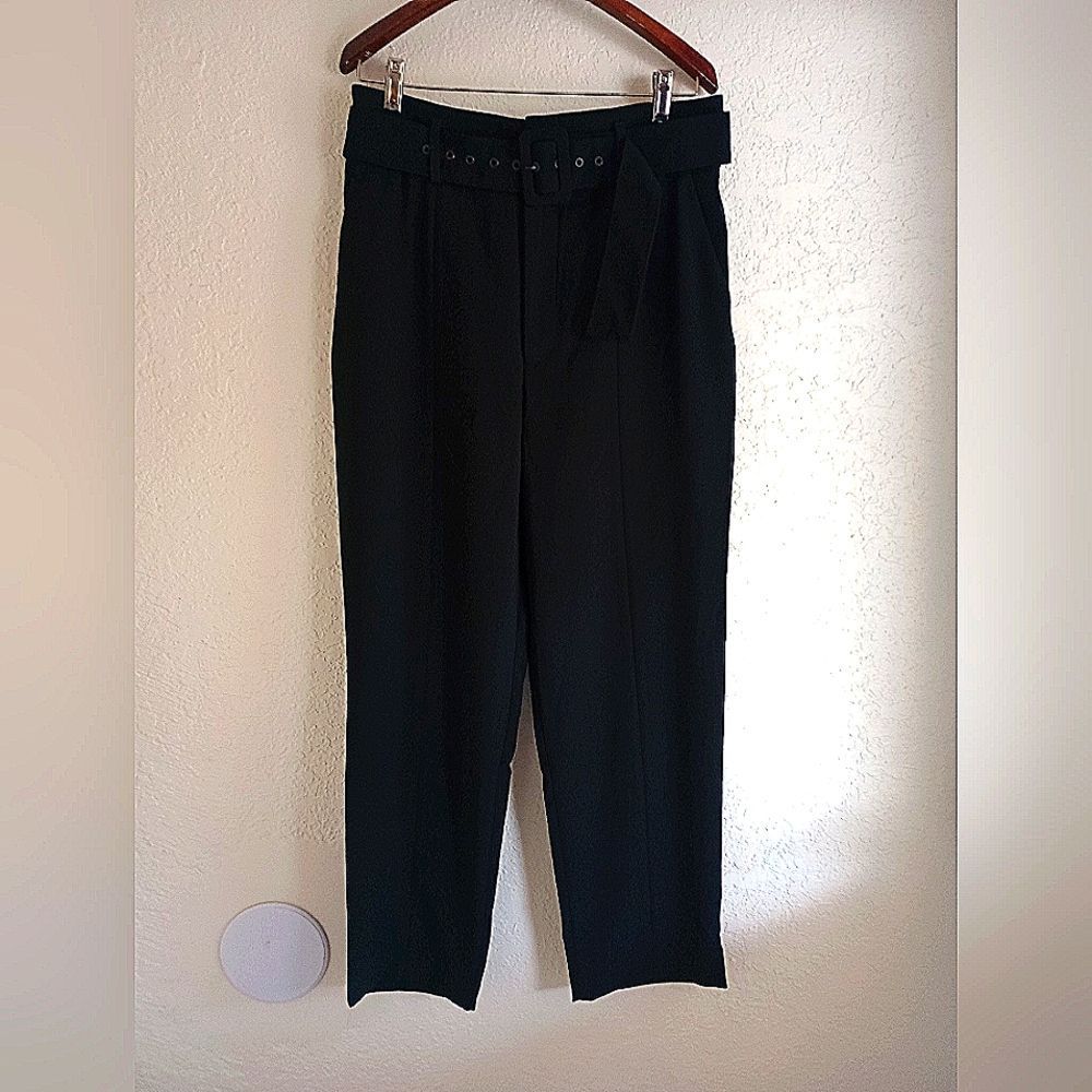 Zara black belted trousers